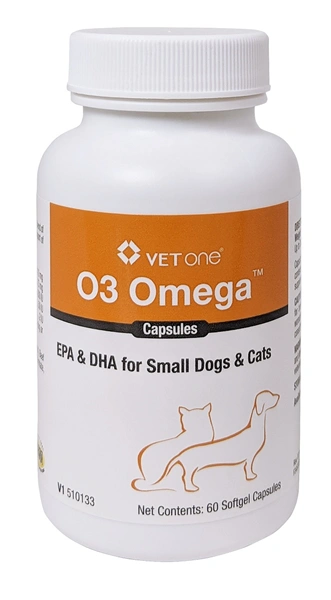 O3 Omega Capsules, EPA and DHA for Small Dogs and Cats, 60 Count , Each , Vetone 510133