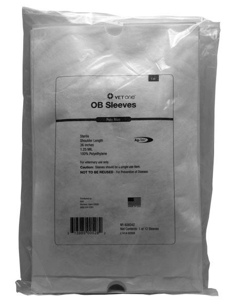 OB Sleeves (PolySleeve), Sterile, Blue, 36" , 12/Pack , 144/Case , Vetone 606042