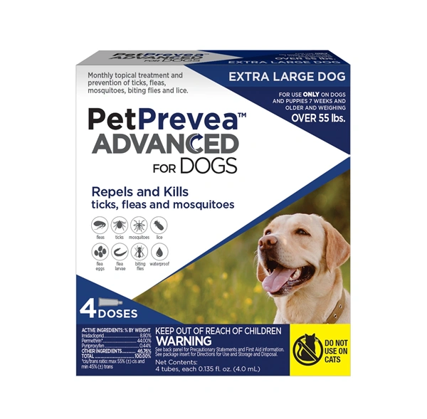 PetPrevea Advanced for X-Large Dogs Over 55 Pounds, Dark Blue Label (4 Dose x 4) , Vetone 620133