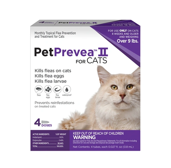 PetPrevea II for Large Cats Over 9 Pounds, Purple Label (4 Dose x 4) , Vetone 620135