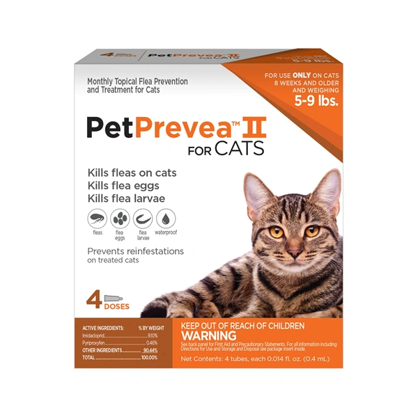 PetPrevea II for Small Cats 5 to 9 Pounds, Orange Label (4 Dose x 4) , Vetone 620134