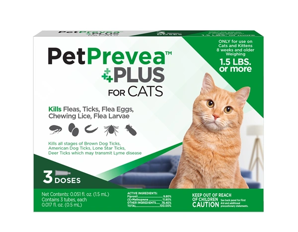 PetPrevea Plus for Cats 1.5 Pounds or More, Green Label (3 Dose x 6) , Vetone 620124