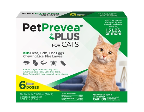 PetPrevea Plus for Cats 1.5 Pounds or More, Green Label (6 Dose x 3) , Vetone 620129