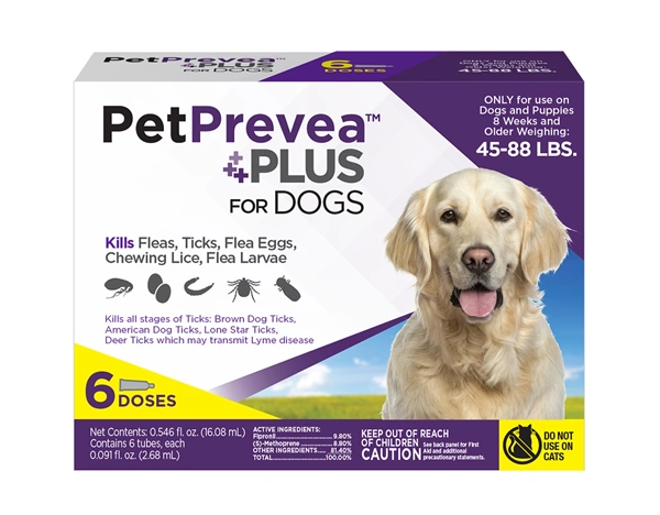 PetPrevea Plus for Dogs 45 to 88 Pounds, Purple Label (6 Dose x 3) , Vetone 620127