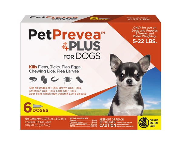 PetPrevea Plus for Dogs 5 to 22 Pounds, Orange Label (6 Dose x 3) , Vetone 620125