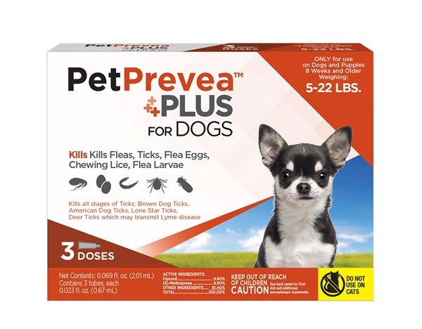 PetPrevea Plus for Dogs 5 to 22 Pounds, Orange Label, (3 Dose x 6) , Vetone 620120