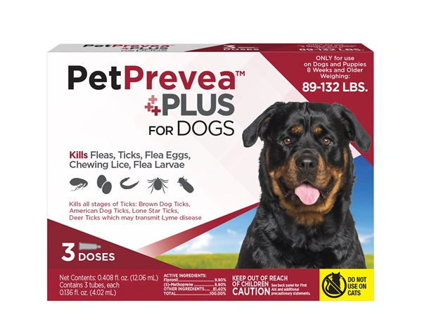 PetPrevea Plus for Dogs 89 to 132 Pounds, Red Label (3 Dose x 6) , Vetone 620123