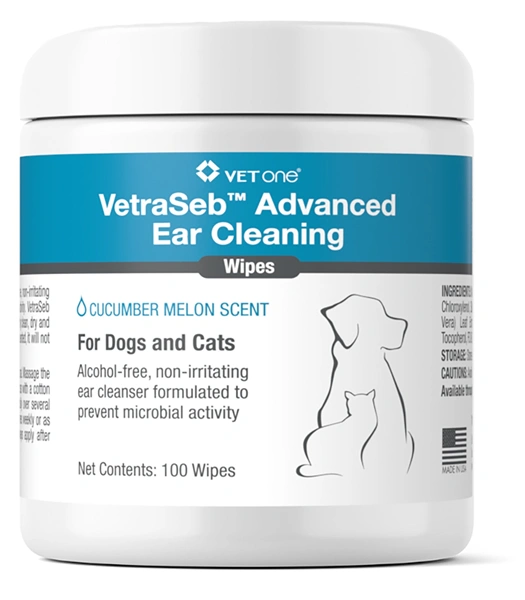 VetraSeb Advanced Ear Cleaning Wipes, 100 Count , Each , 12/Case , Vetone 600136