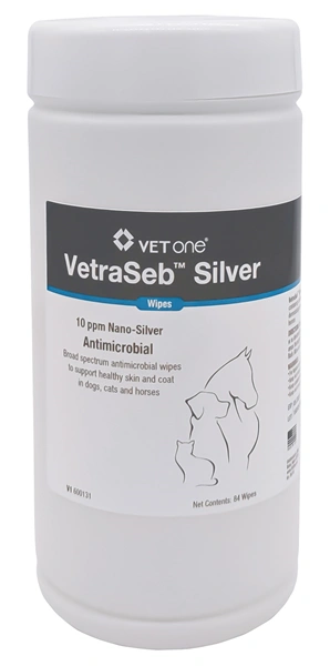 VetraSeb Silver Antimicrobial Wipes, 84 Count , Each , 12/Case , Vetone 600131