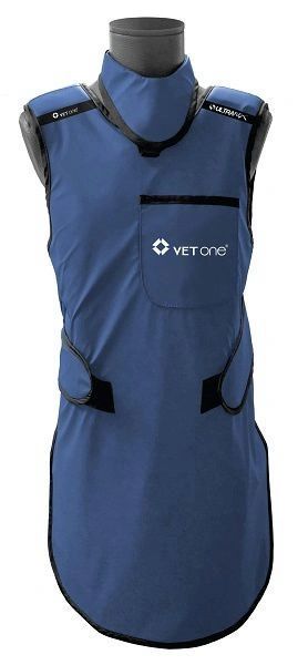 UltraFlex Premium Lead-Free X-Ray Apron with Thyroid Collar, Navy Blue, 22" x 34" (Medium) , Vetone 600316