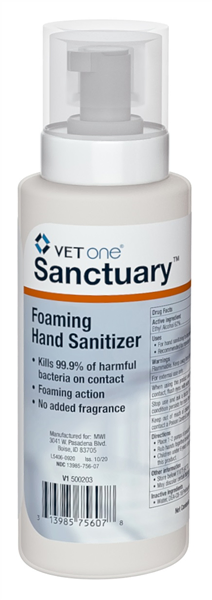 Sanctuary Foaming Hand Sanitizer, 7oz , 6/Case , Vetone 500203