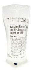 Caloric Agent Dextrose / Lactated Ringer's Solution 5% Intravenous IV Solution Flexible Bag 1000 mL , 14/Case , Baxter 2B2074X