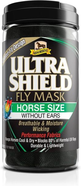 Absorbine UltraShield Fly Mask, Horse Size without Ears , Each , 12/Case , WF Young 430152