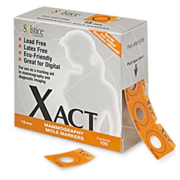 Marker Mole Xact For Mammography 15mm Ultra-Fine Line Orange 100/Bx, 24 BX/Case , Solstice M15RM