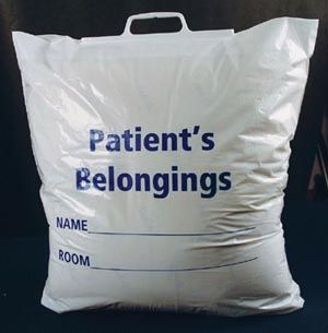 Patient Belonging Bag, Plastic Rigid Handle, 250/cs , ADI Medical 40229