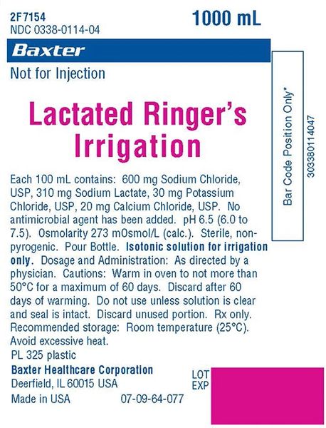 Irrigation Solution Lactated Ringer's Solution Not For Injection ...