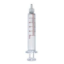 Glass Syringe, LOR, 5mL, Luer Lok, Sterile, 10/cs , Avanos 18908