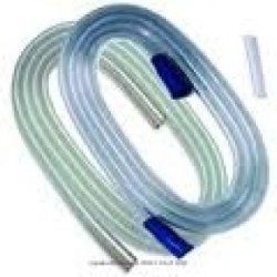 Suction Connector Tubing Gomco 6 Foot Length 0.5 Inch I.D. Sterile Female Connector Clear Smooth OT Surface NonConductive PVC , Each , Allied Health Care 01-90-3281