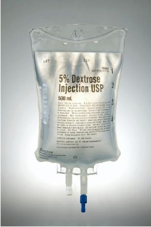 Caloric Agent Dextrose / Water 5% Intravenous IV Solution Flexible Bag 500 mL , Each , Baxter 2B0063Q