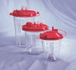 Rigid Suction Canister Hi-Flow 2000 mL Pour Lid , 48/Case , Bemis 435410