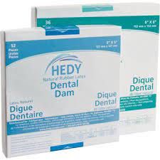 Polyisoprene Dental Dam, 5" x 5", Heavy Gauge, Blue, Latex-Free, Powder-Free 30/bx, 5 Box/Case , Medicom 320DNB-5H