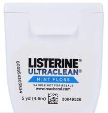 Listerine UltraClean Teflon Floss Waxed 5 Yards Mint Patient Size 360/Case , LG-HH-523521800