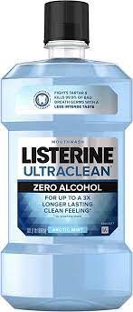 Listerine Ultra Clean Mouthwash, Zero Alcohol, Arctic Mint, 1L , 6/cs , JJ 38636