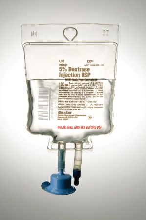 Caloric Agent Dextrose / Water 5% Intravenous IV Solution Flexible Bag 100 mL , 80/Case , Baxter 2B0041