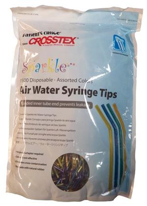 CROSSTEX SPARKLE DISPOSABLE AIR WATER SYRINGE TIPS Assorted Colors, 1500/bg , Crosstex BCSAWSB