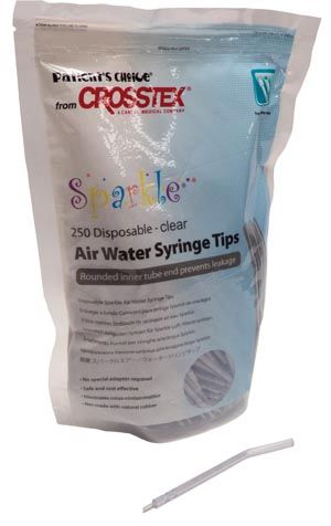 CROSSTEX SPARKLE DISPOSABLE AIR WATER SYRINGE TIPS Clear, 250/bg , 4 Bag/Case , Crosstex BCSAWSCL