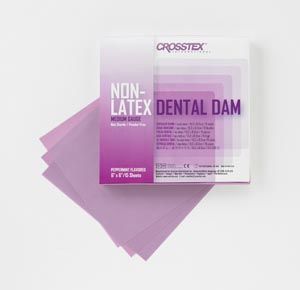 Dental Dam, Medium, Purple, 6" x 6", Peppermint, Latex Free (LF), 15 sheets/bx , 10 Box/Case , Crosstex 19500