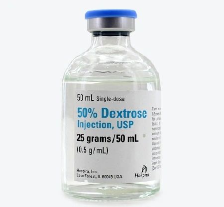 Caloric Agent Dextrose / Water 50% Intravenous IV Solution Single Dose Vial 50 mL , 25 Vials/Pack , Hospira 664802 , 00409-6648-02