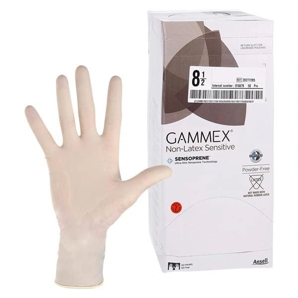 Gammex Neoprene Surgical Gloves 8.5 Cream, 50 Pairs/Box , 4 BX/Case , Ansell 20277285