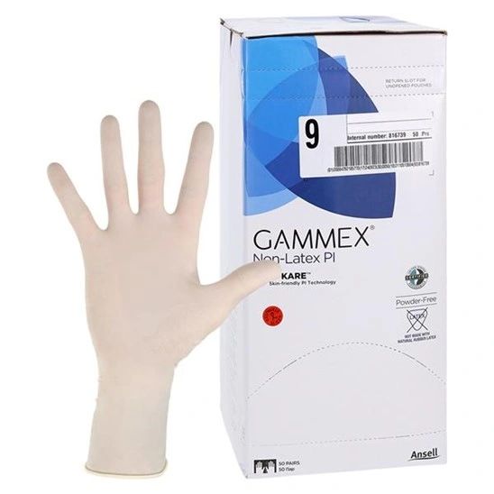 Surgical Glove GAMMEX Non-Latex PI Size 9 Sterile Polyisoprene Standard Cuff Length Micro-Textured White Chemo Tested , 50 Pairs/Box , 4 Box/Case , Ansell 20685790