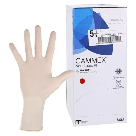 Surgical Glove GAMMEX Non-Latex PI Size 5.5 Sterile Polyisoprene Standard Cuff Length Micro-Textured White Chemo Teste , 50 Pairs/Box , 4 Box/Case , Ansell 20685755