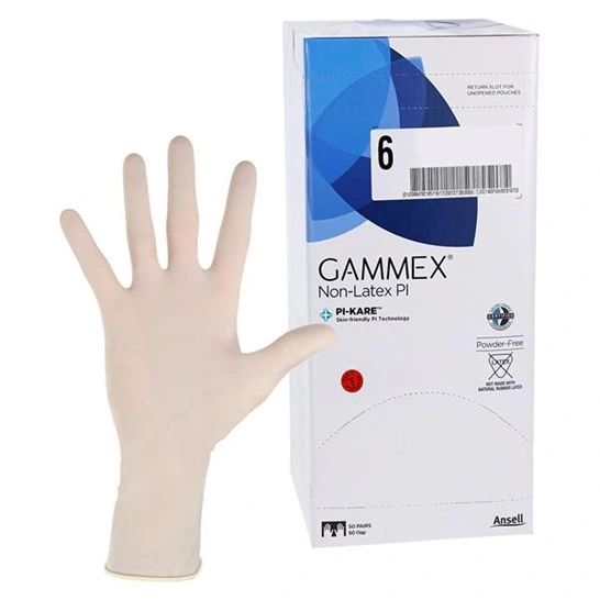 Surgical Glove GAMMEX Non-Latex PI Size 6 Sterile Polyisoprene Standard Cuff Length Micro-Textured White Chemo Tested , 50 Pairs/Box , 4 Box/Case , Ansell 20685760