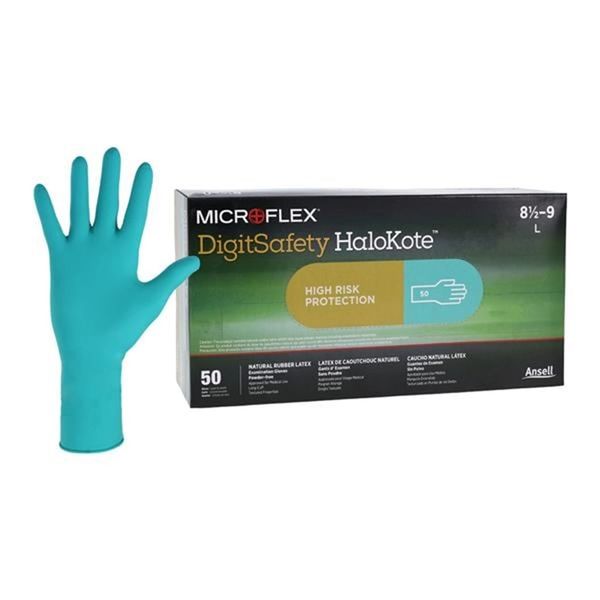 Digitsafety HaloKote Exam Gloves Small Blue/Green Non-Sterile, 13 mil , 50/Box , 10 BX/Case , Ansell DSK-1