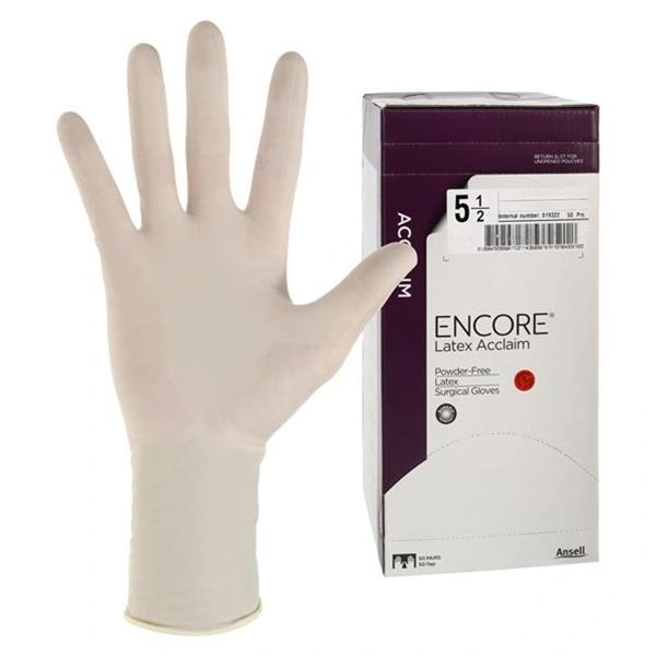 Encore Acclaim Surgical Gloves 5.5 Natural, 50/Box , 4 B0X/Case , Ansell 5795000