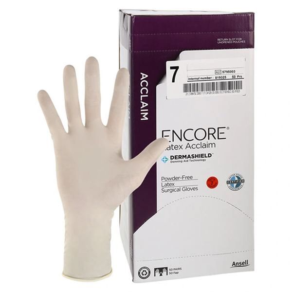 Encore Acclaim Exam Gloves 7 Natural, 50/Box , 4 BX/Case , Ansell 5795003