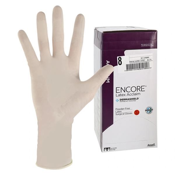 Encore Acclaim Surgical Gloves 8 Natural, 50/Box , 4 BX/Case , Ansell 5795005