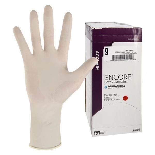 Encore Acclaim Surgical Gloves 9 Natural, 50/Box , 4 BX/Case , Ansell 5795007