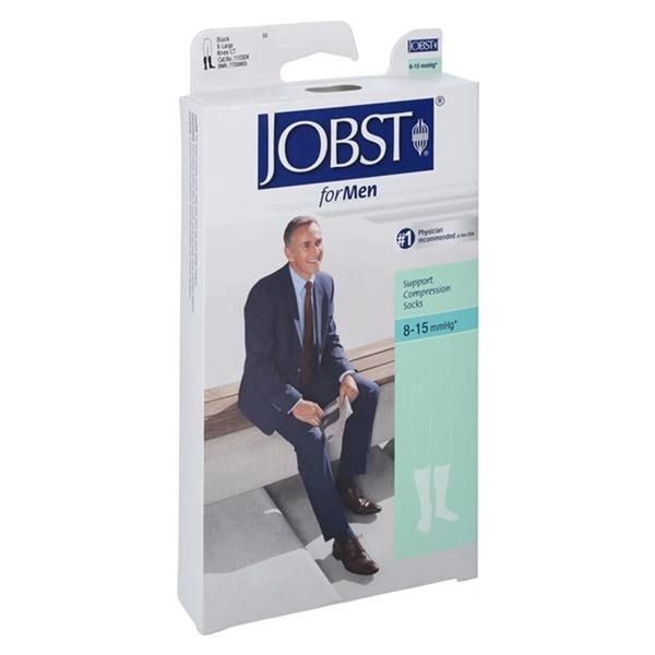 Jobst forMen Compression Socks Knee High XL Men 12.5-14 Black , 1 Pair , BSN 110304