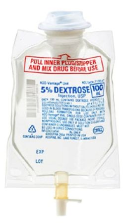 Add-Vantage® Caloric Agent Dextrose / Water, Preservative Free 5% Intravenous IV Solution Flexible Bag 100 mL , 10/Case , Hospira 00409710067