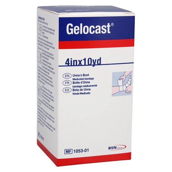 Gelocast Unna Boot Bandage Zinc Oxide/Calamine 4"x10yd Each, 12 EA/Case , BSN 01053