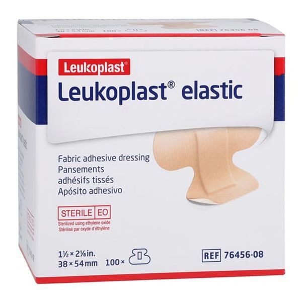 Leukoplast Adhesive Bandage Elastic/Fabric 1-1/2x2" Tan Sterile 100/Bx, 12 BX/Case , BSN 7645608