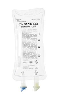 Caloric Agent Dextrose / Water, Preservative Free 5% Intravenous IV Solution Flexible Bag 250 mL , 24/Case , Hospira 792225