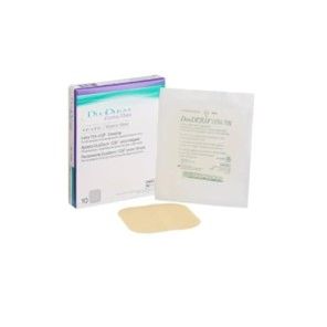 DuoDerm Hydrocolloid Dressing 4x4" Sterile Square Extra Thin Polyurethane Film Flesh Absorbent Not Made With Natural Rubber Latex , 10/Box , Convatec 187955