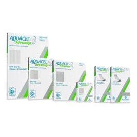 Aquacel Ag Advantage Hydrofiber Antimicrobial Wound Dressing 4x5" Sterile Square Non-Adhesive, 10/Box , Convatec 422299