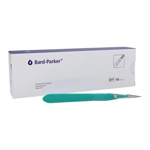 Bard-Parker Disposable Surgical Scalpel #11 Plastic/Stainless Steel Sterile, 10 BX/CA-Bard-371611