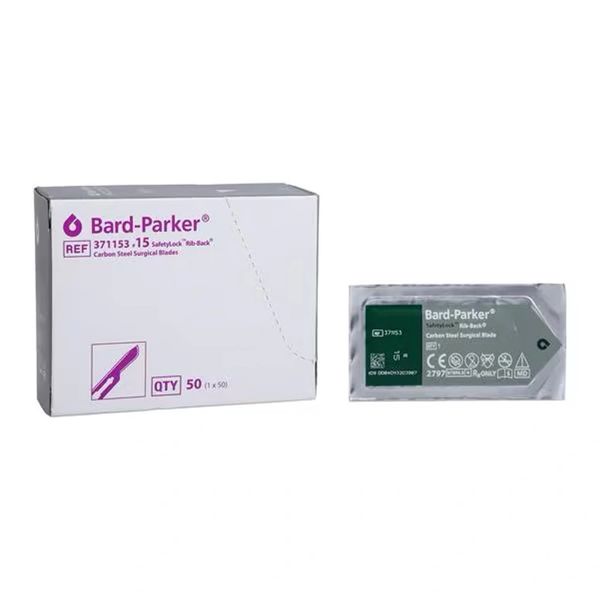 Bard-Parker Safety Lock Steel Sterile Surgical Blade Disposable, 3 BX/CA-Bard-371153